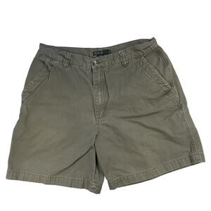 Royal Robbins Shorts Mens 34 Green Canvas Chino Outdoor Travel Casual Fits 33x7